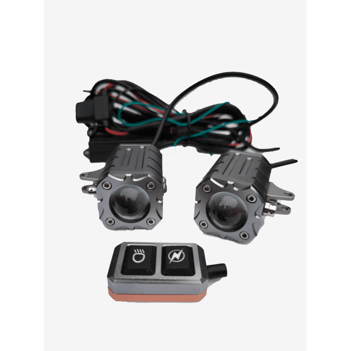 Set 2 proiectoare LED cu lupă pentru motocicletă, dimensiuni